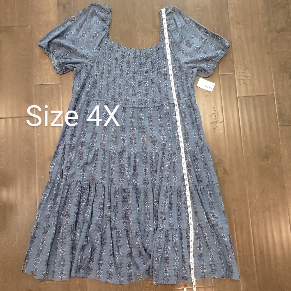 Sonoma Smocked Tiered Floral Print Midi Dress - Picture 12 of 14
